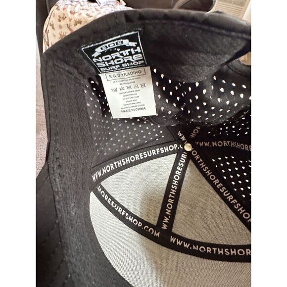 North Shore Surf Shop Trucker Snap Back Hat Cap Mesh Solid Black Hawaii Islands - Picture 3 of 6